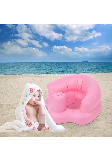 Ximistore9 Bebek Şişme Sandalyesi - Taşınabilir, Rahat Ve Çok Amaçlı Pembe