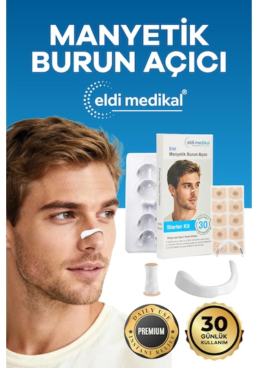 Eldi Medikal Manyetik Burun Açıcı Bandı Başlama Seti 30 Çift Beyaz