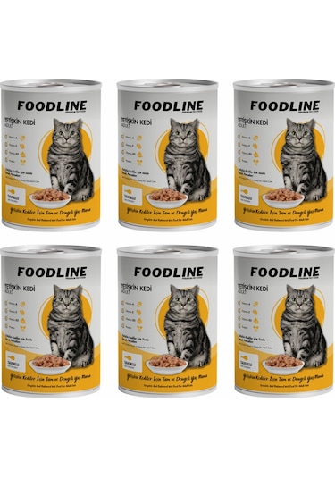 Foodline Tavuklu Yetişkin Kedi Konservesi 6 x 400 G