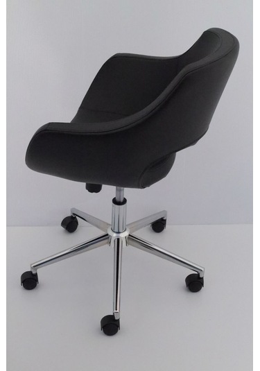 Ultra Siyah Deri Ofis Çalışma Sandalyesi