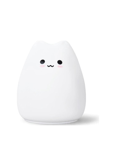 "cat Cartoon Night Light With Led, 3 Aaa Batteries, White, 102x90x90mm" Diğer