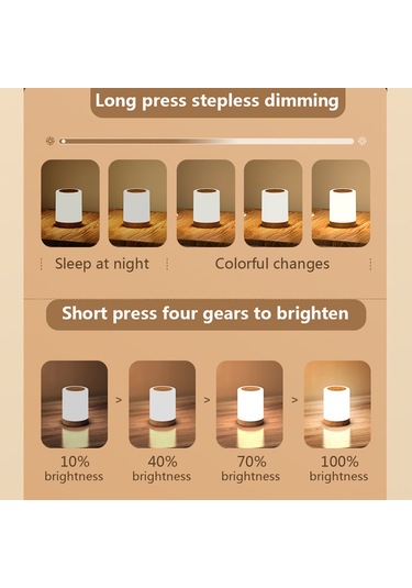 Qingmipy Dokunmatik Gece Lambası: Beyaz & Rgb Renk, Zaman Ayarlı, Parlaklık Modlu, Taşınabilir Masa Lambası Beyaz