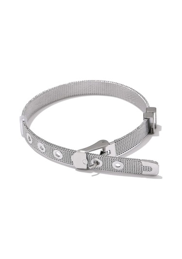 Novahub Gümüş Eetit Paslanmaz Çelik Geometrik Bileklik Kadın Gümüş