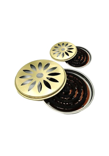 Tenfowee Çelik Musluklı Spiral Gül Desenli Entegre Kova Ve Kapağı Olan İç-şehir Bahçe Villalar İçin İki Adet Isıya Dayanıklı Mus Farı Tutucusu Altın