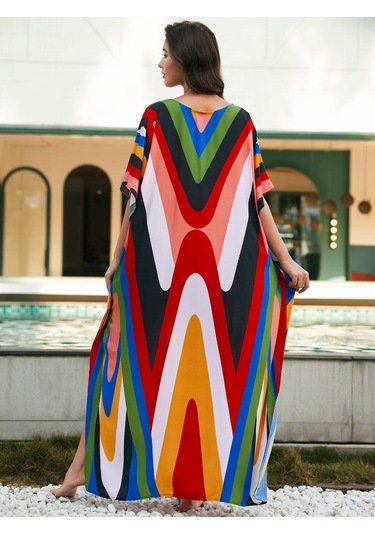 Edolynsa Büyük Beden Kaftan Turuncu Siyah Kırmızı Çizgili Yaz Uzun Plaj Gömlek Elbise Kadın Ev Giyim Kıyafeti Mayo Örtü Bol Kaftan Çok Renkli Edolynsa Büyük Beden Kaftan Turuncu Siyah Kırmızı Çizgili Yaz Uzun Plaj Gömlek Elbise Kadın Ev Giyim Kıyafeti Mayo Örtü Bol Kaftan Çok Renkli