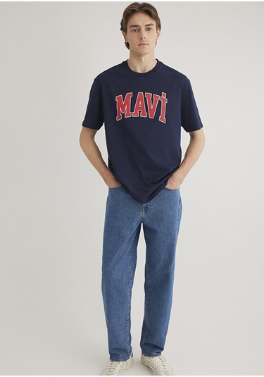 Mavi Mavi Logo Baskılı Koyu Lacivert Erkek T-shirt M0611711-84371 Koyu Lacivert