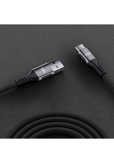 Juo JCB661-B 66w Usb-a To Type-c Örgülü Hızlı Şarj Ve Data Kablosu 1 Metre