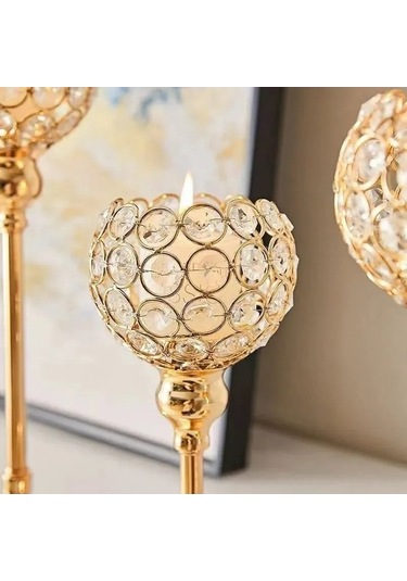 Novahub 3'lü Kristal Şamdan Seti - Lüks Dekor Ve Çok Amaçlı Kullanım, Etkileyici Ambiyans İçin