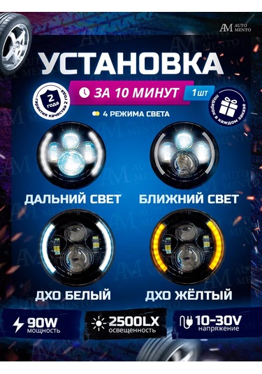 Automento Motosiklet İçin Led Far 7 İnç 176965545