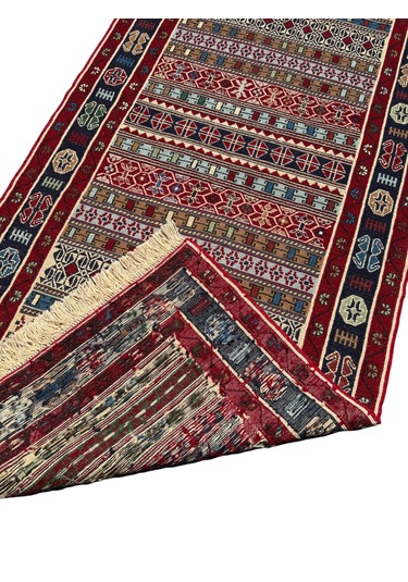 El Dokuma Sıfır İran Sumak Kilimi 84x200 Yün Yolluk