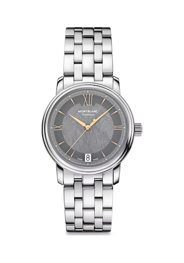 Montblanc Tradition Automatic Date 32 Mm Otomatik Saat 132317 Gri