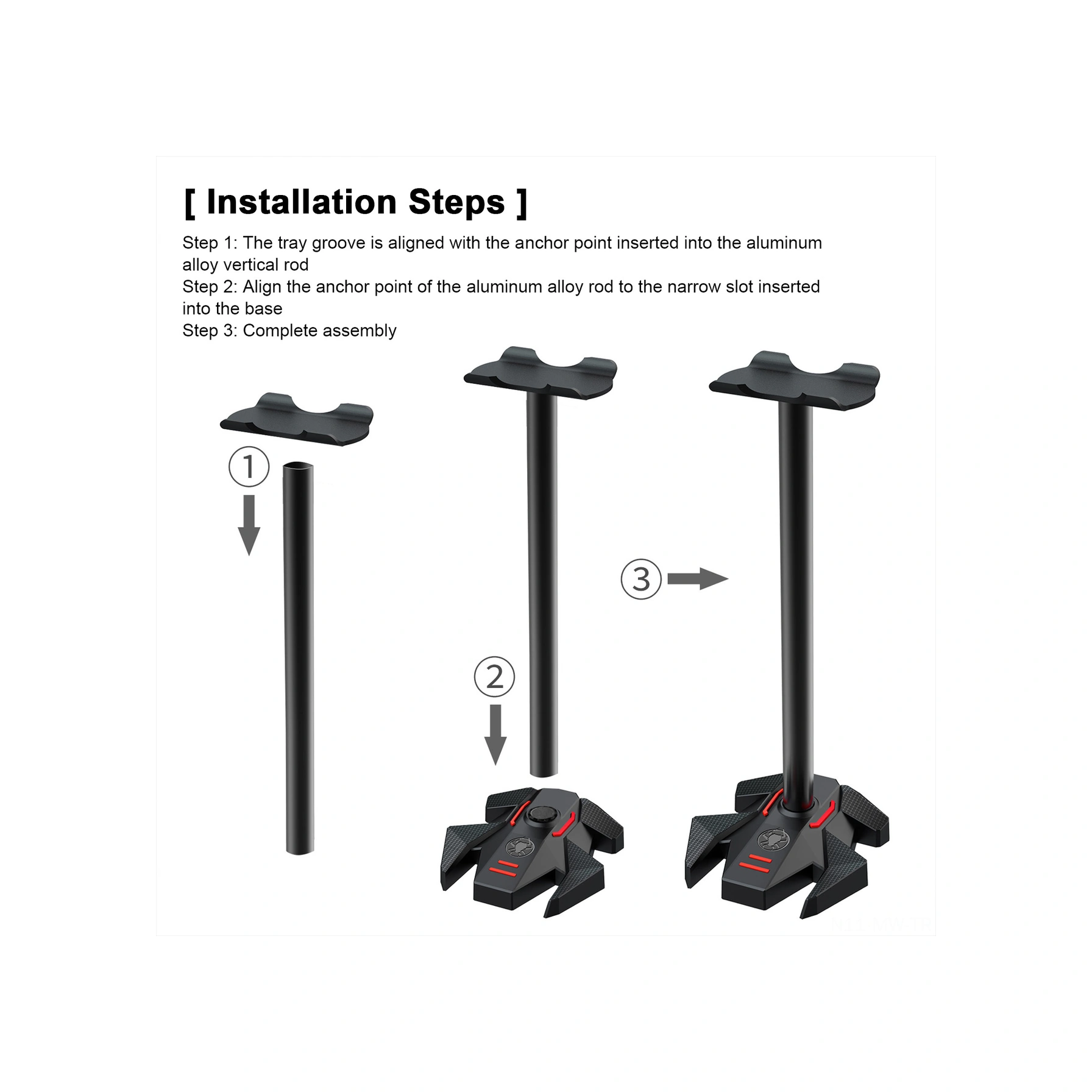 Moveevo Gp200 Kulaklık Tutucu, Alüminyum + Tpu + Abs Malzeme, Ayrılabilir, Dürtüye Dayanıklı, Masaüstü Düzenleyici, Siyah