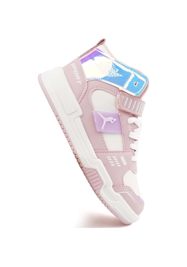 Cool King Flt Pudra Cırtlı Basketbol Kız Çocuk Spor Ayakkabı Pudra