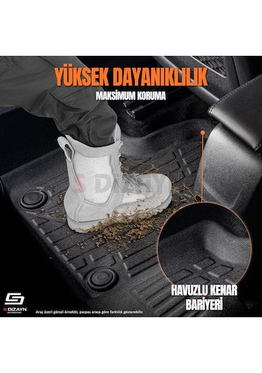 S-dizayn Vw Caddy 3d Pro Havuzlu Paspas 2004-2010 A+ Kalite