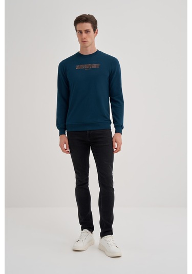 Cazador Erkek 3 İplik Şardonsuz Sweatshirt 5221 Petrol PETROL