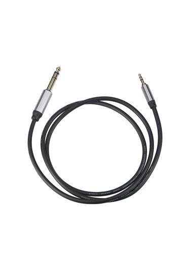 Lemestar 1 Metre Siyah Altın Kaplı 3.5mm'den 6.5mm'ye Ses Kablosu - Telefon, Dizüstü Bilgisayar Ve Hoparlör İçin Alüminyum Kasa İle Erişim Kablosu