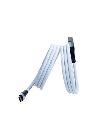 Bmcc-04 Beyaz Usb-c-c Manyetik Kablo 1 M, 100 W Süper Hızlı Şar