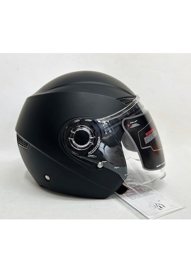 Gdr Yarım Kask Of-627 Mat Siyah Renk Şefaf Vizörlü