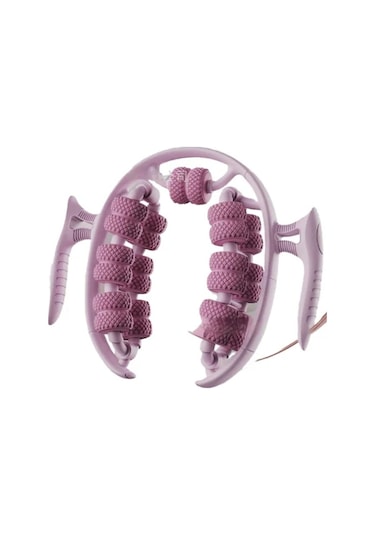 Lemestar 26 Tekerlekli Bacak Masaj Cihazı - Dairesel Klempar Rulman, Budak Kasını Gevşetir, Bacakları Güzelleştirir, Zayıflatır, Yoga Rulmanı - Pembe Koyu Pembe