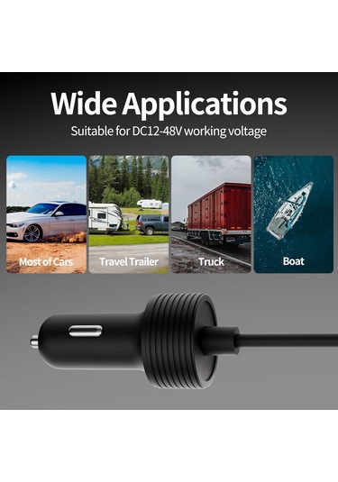 Samdoo Starlink Mini İçin Araç Sigara Çakmak Adaptörü, 12v-48v Dc 3m Kablosu, 100w Güç, 16awg Dayanıklı, Entegre O-ring, Plug & Play