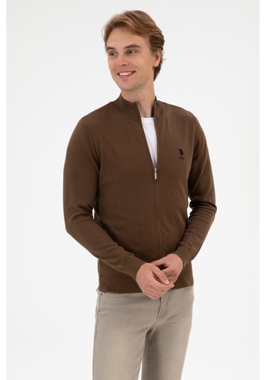 U.s. Polo Assn. Erkek Kahverengi Hırka Triko 50313684-vr029 Kahverengi