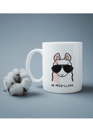 Lama Baskılı Kupa Bardak Çok Renkli