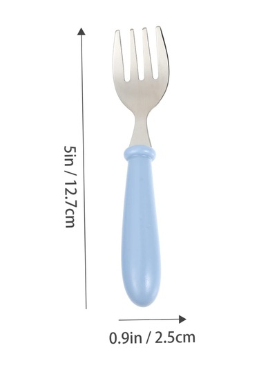 Shineyee Bebek Çatal Kaşık Seti - Paslanmaz Çelik, Renkli Ve Pratik Yemek Takımı Mavi - Pembe