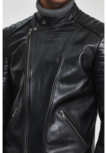 Paolo Siyah Deri Mont 001