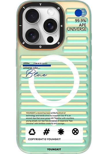 İphone 16 Pro Uyumlu Kılıf Magsafe Şarj Özellikli Youngkit Chameleon Serisi Kapak Mavi