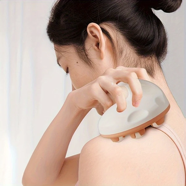 Xuweiwei Mavi 7 Tekerlekli Masaj Rulosu Derin Doku Kas Yoğurma Aleti Taşınabilir El Masajı Mavi