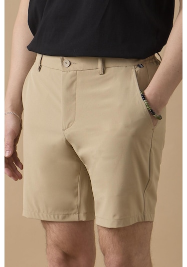 Braccas Erkek Bej Jogger Fit Şort Bej