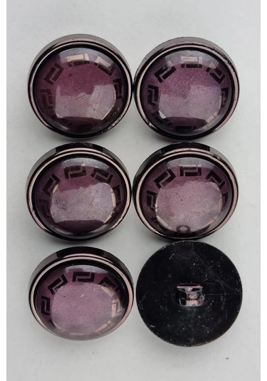 Akrilik Bombeli Işıltılı Mürdüm Kaban Çeket Hırka Düğmesi 6 Adet