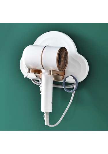 Homyl Duvar Saç Kurutma Makinesi Tutucu Depolama Standı Beyaz Beyaz
