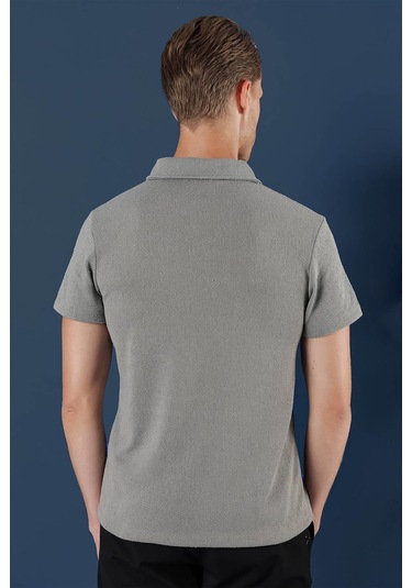 Ts 871 Slim Fit Gri Spor T-shirt Gri