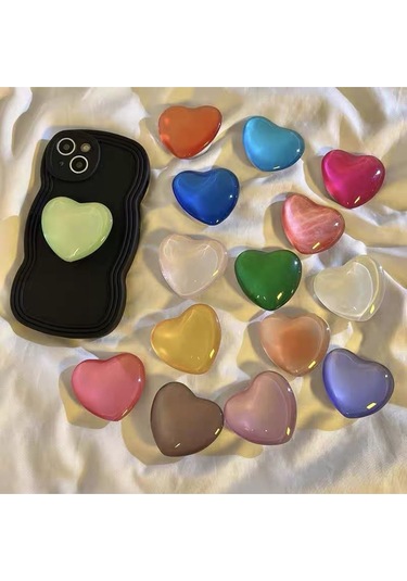 Popsocket Yapışkanlı Kalp Telefon Tutacağı Kalp Şekilli Akrilik Epoksi Yüzey Parmak Tutucu Akrobat S