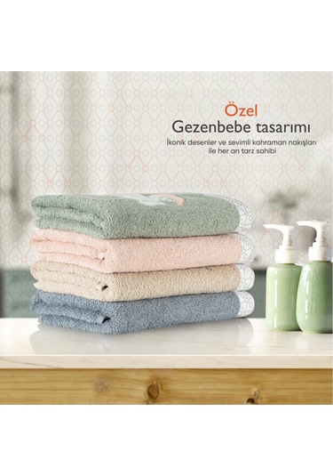 Gezenbebe Hero Nakışlı Bebek Çocuk El Ve Baş Havlusu 50x90 Mavi