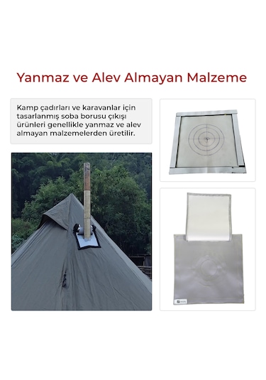 Kamp Çadırı Soba Baca Çıkışı Tek Katlı 30 x 30 CM