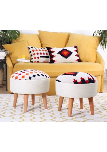 Lorencehome Farm Kilim Puf - Efes