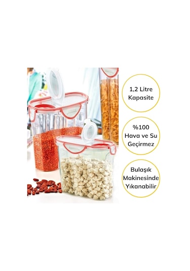 Buffer® 10 Adet Kilitli Kapaklı 12 Litre Erzak Saklama Kabı Çok Renkli