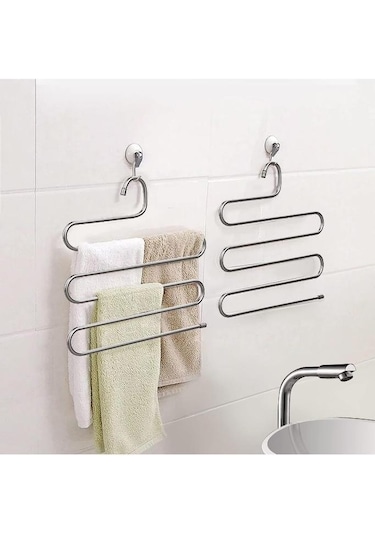 Mithra Life 2 Adet Metal 5 Katlı Pantolon Eşarp Askısı Mıt1030 Gri