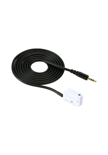 Gajeena Mercedes Aux Kablosu 3.5mm Jack 12 Pin, 144cm Uzunluk, Audio 20/30/50 Aps Uyumlu, Cep Telefonu/mp3 Müzik Bağlantısı, Siyah