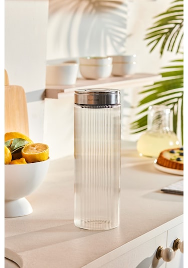 Karaca Ripple Inox Cam Saklama Kabı 1700 Ml Beyaz