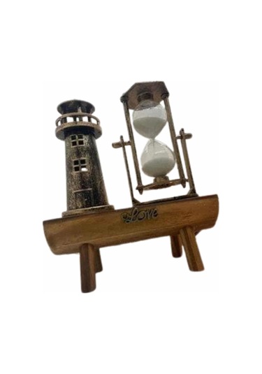 Dekoratif Kum Saati Deniz Feneri Retro Masa Hediyeli Eşya