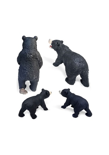 Homyl 4x Siyah Ayı Heykelcik Zanaat Masa Heykelleri Rustik Dekor Çok