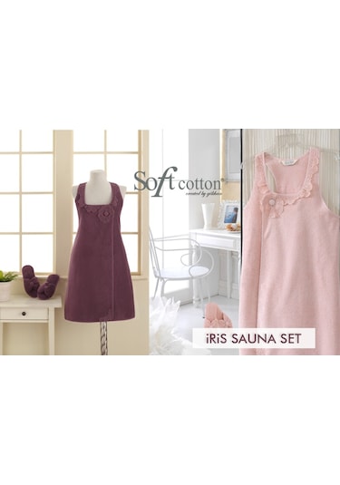 Soft Cotton İris Beyaz 2 Li Sauna Seti Beyaz