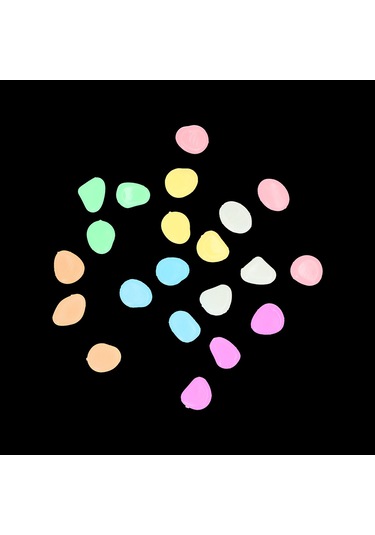 Neevoyu Beyaz Işıklı Taşlar 200 Adet, Bahçe Akvaryum Dekorasyonu, Kendini Parlatıcı Fluoresan Çimen Taşları