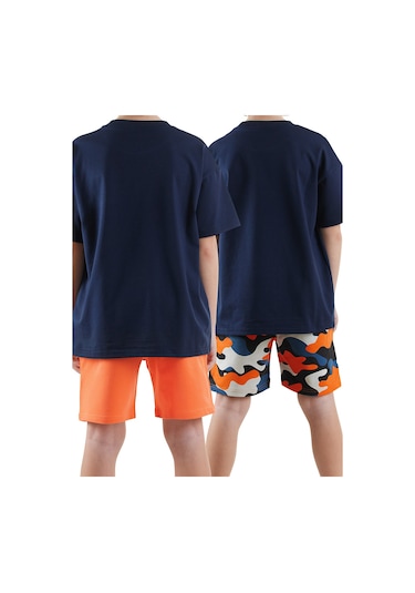 Denokids Erkek Çocuk Basic 2'li Şort Takım Renkli