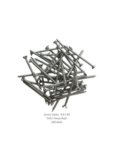 Sunta Vidası, 4,0 X 60 Mm, 100 Adet, Yhb Vida 4 x 60
