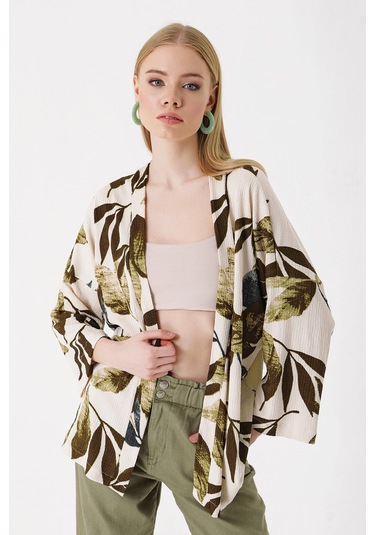 Bigdart 5862 Örme Kimono - Haki 001