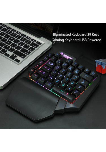 Lemestar 39 Tuşlu Usb Aydınlatmalı Taşınabilir Oyun Klavyesi - E-spor Ve Dizüstü Bilgisayarlar İçin